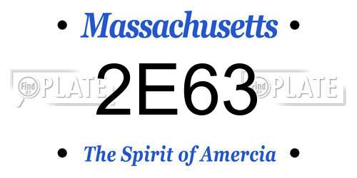 2E63 Massachusetts License Plate