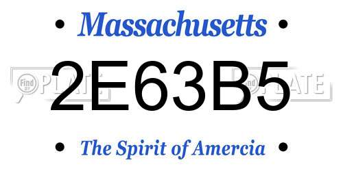 2E63B5 Massachusetts License Plate