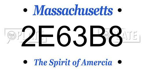 2E63B8 Massachusetts License Plate