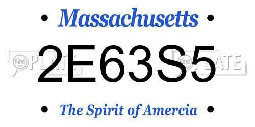 2E63S5 Massachusetts License Plate