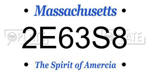 2E63S8 Massachusetts License Plate