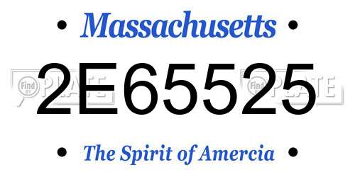 2E65525 Massachusetts License Plate