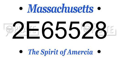 2E65528 Massachusetts License Plate