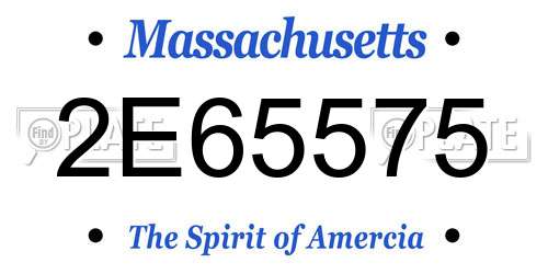 2E65575 Massachusetts License Plate