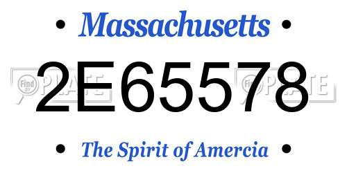 2E65578 Massachusetts License Plate