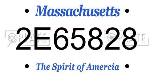 2E65828 Massachusetts License Plate