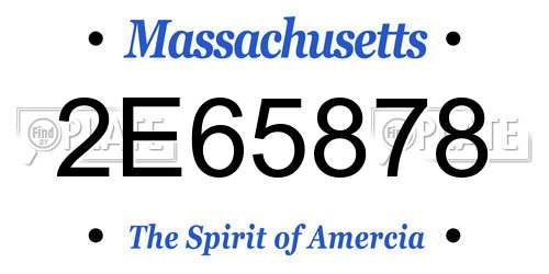 2E65878 Massachusetts License Plate