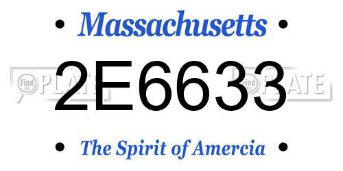 2E6633 Massachusetts License Plate