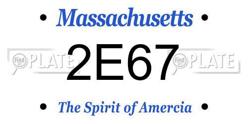 2E67 Massachusetts License Plate