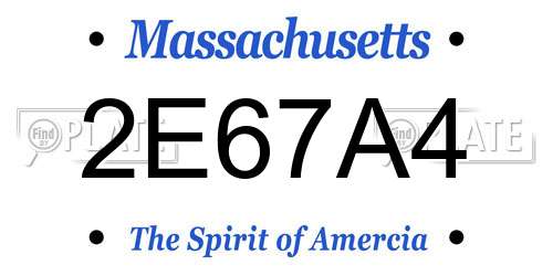 2E67A4 Massachusetts License Plate