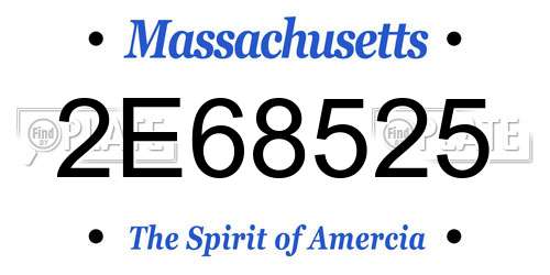 2E68525 Massachusetts License Plate