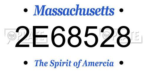 2E68528 Massachusetts License Plate