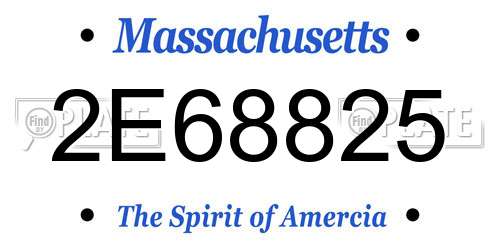 2E68825 Massachusetts License Plate