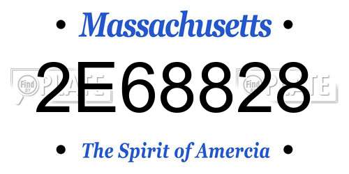 2E68828 Massachusetts License Plate