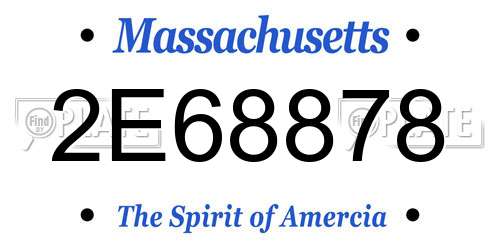 2E68878 Massachusetts License Plate