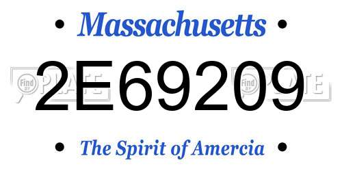 2E69209 Massachusetts License Plate