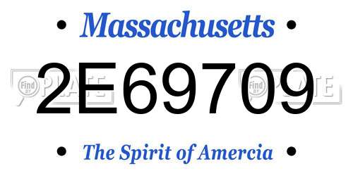2E69709 Massachusetts License Plate