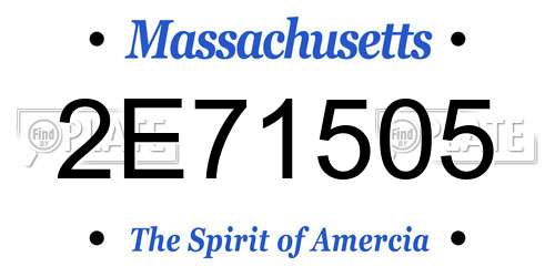 2E71505 Massachusetts License Plate