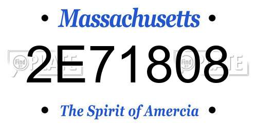 2E71808 Massachusetts License Plate