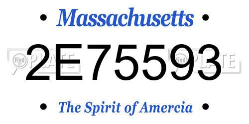 2E75593 Massachusetts License Plate
