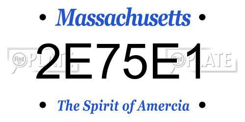 2E75E1 Massachusetts License Plate