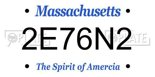 2E76N2 Massachusetts License Plate