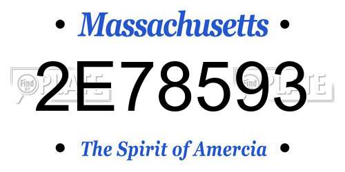 2E78593 Massachusetts License Plate