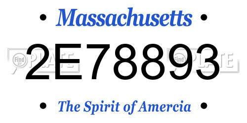 2E78893 Massachusetts License Plate