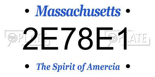 2E78E1 Massachusetts License Plate