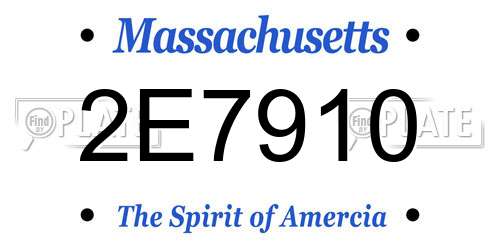 2E7910 Massachusetts License Plate
