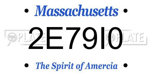 2E79I0 Massachusetts License Plate