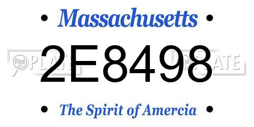 2E8498 Massachusetts License Plate