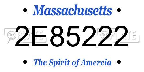 2E85222 Massachusetts License Plate