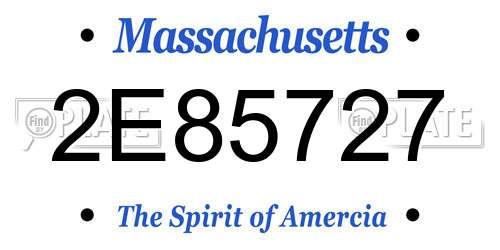 2E85727 Massachusetts License Plate