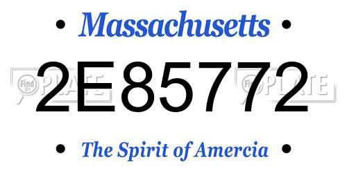 2E85772 Massachusetts License Plate