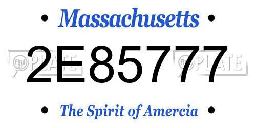 2E85777 Massachusetts License Plate