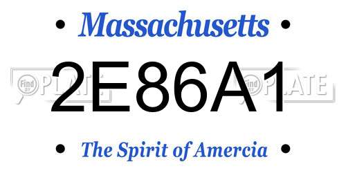 2E86A1 Massachusetts License Plate