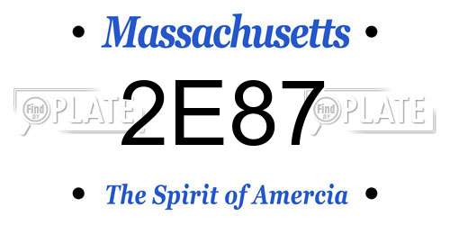 2E87 Massachusetts License Plate