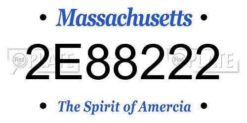2E88222 Massachusetts License Plate