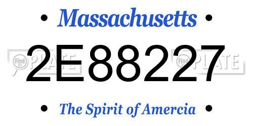 2E88227 Massachusetts License Plate