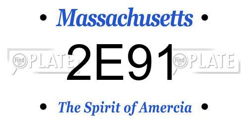 2E91 Massachusetts License Plate