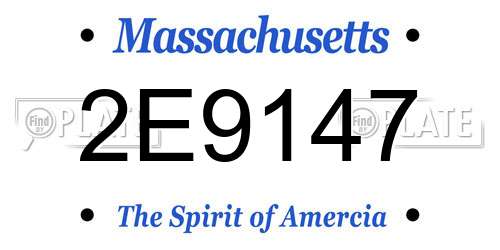 2E9147 Massachusetts License Plate
