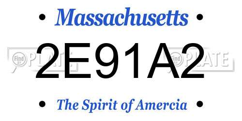 2E91A2 Massachusetts License Plate