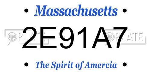 2E91A7 Massachusetts License Plate
