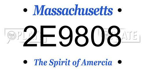 2E9808 Massachusetts License Plate