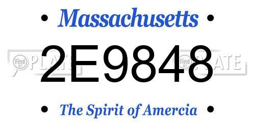 2E9848 Massachusetts License Plate
