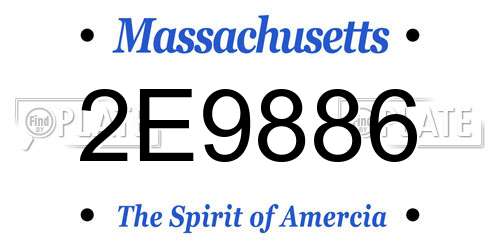 2E9886 Massachusetts License Plate