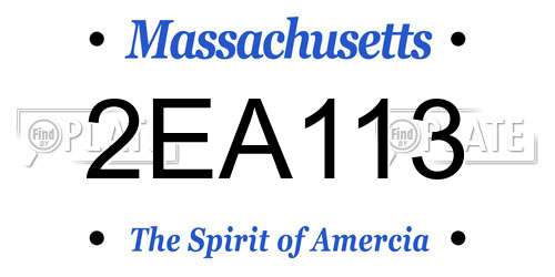 2EA113 Massachusetts License Plate