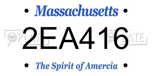 2EA416 Massachusetts License Plate