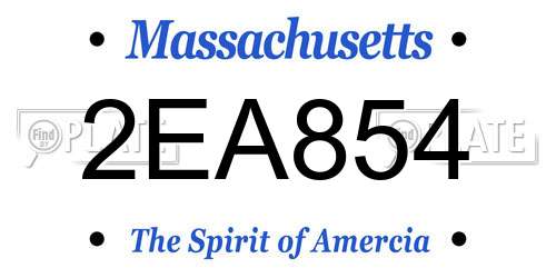 2EA854 Massachusetts License Plate